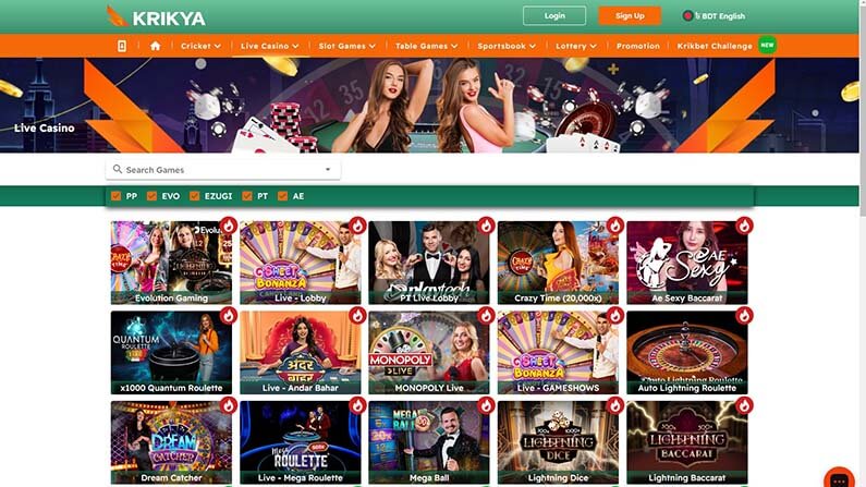 KRIKYA Online Casino Live Casino
