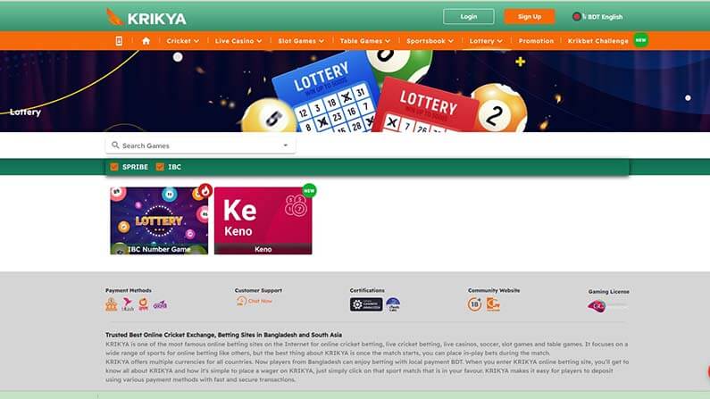 KRIKYA Online Casino Lottery