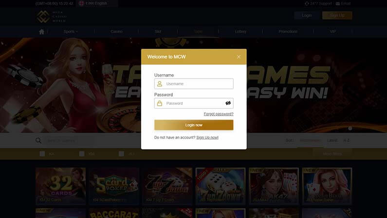 Mega Casino World Online Casino - How to Log In
