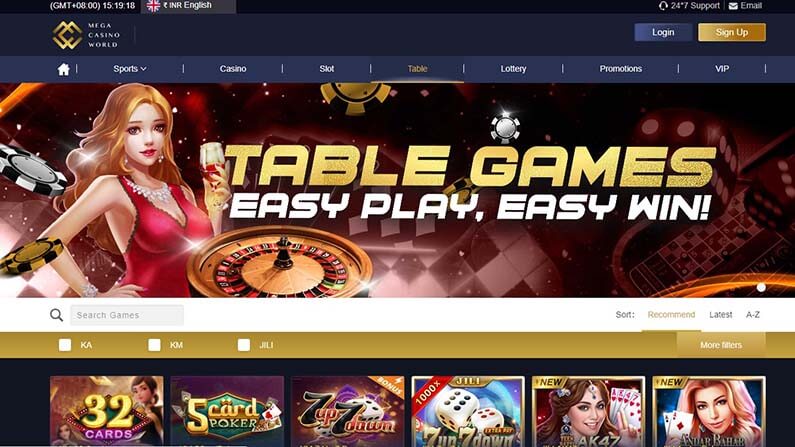 Mega Casino World Online Casino - Table Game